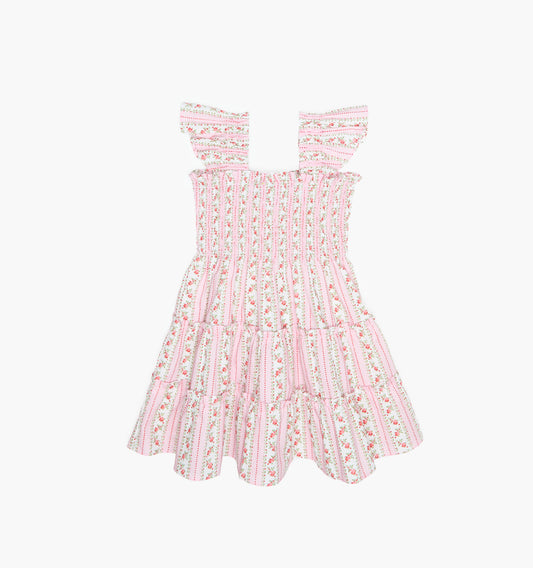 The Tiny Ellie Nap Dress - Pink Floral Dot Stripe
