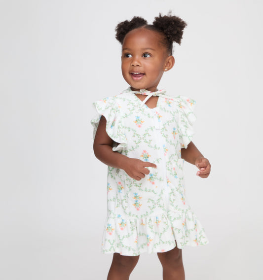 The Tiny Frankie Beach Dress - Pastel Trellis