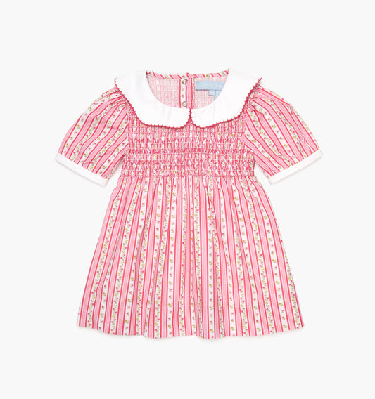 The Tiny Mina Nap Dress - Pansy Stripe Pink