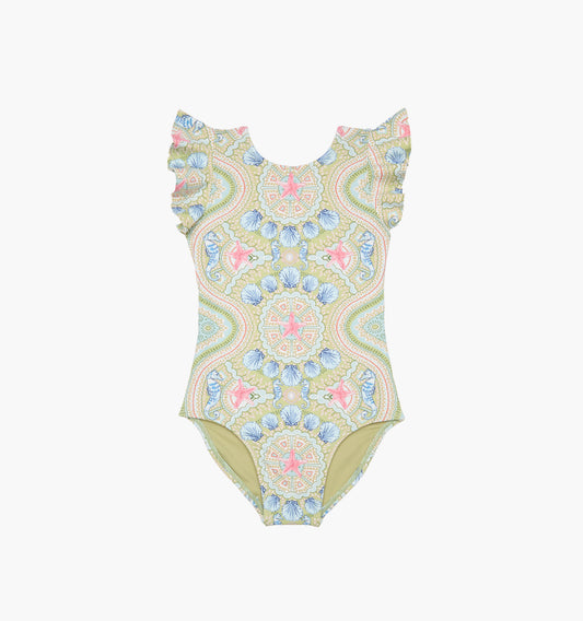 The Baby Rosie Swimsuit - Sea Scroll