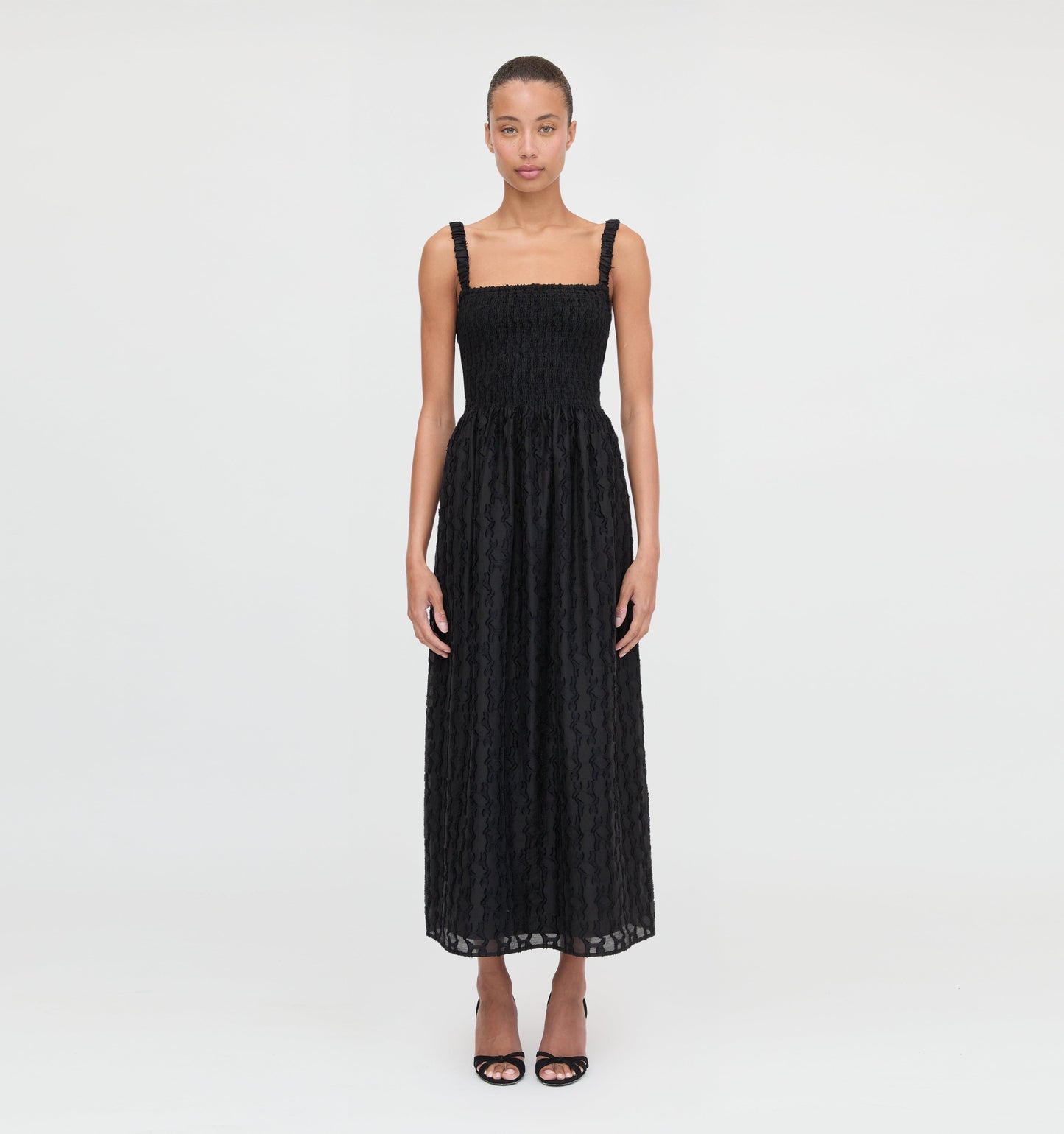 The Anita Nap Dress - Black Fil Coupé