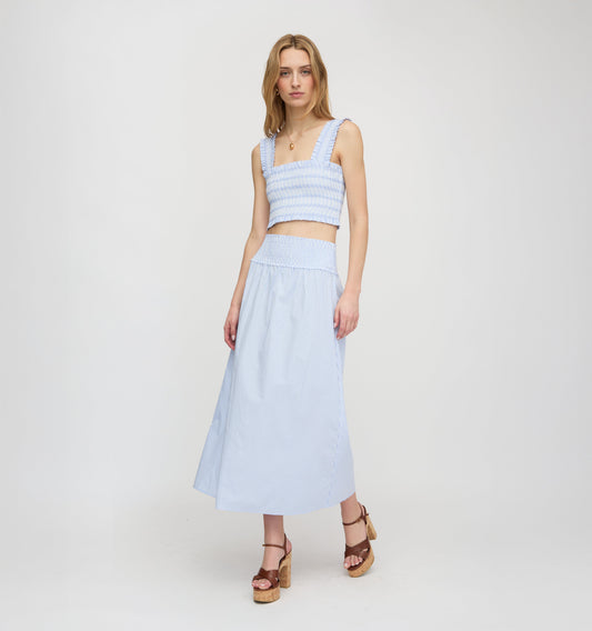 The Delphine Nap Skirt - Blue/White Stripe