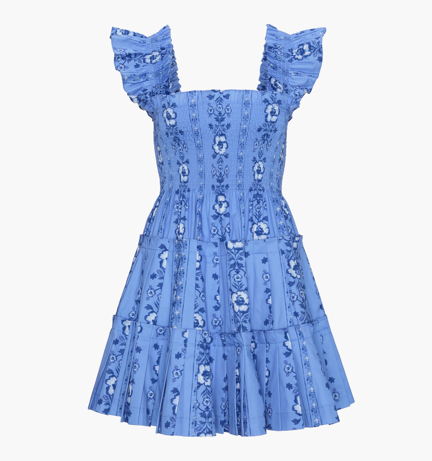 The Charlotte Nap Dress - Blue Arcadia Border