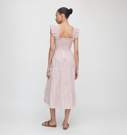 The Ellie Nap Dress - Pink Floral Dot Stripe
