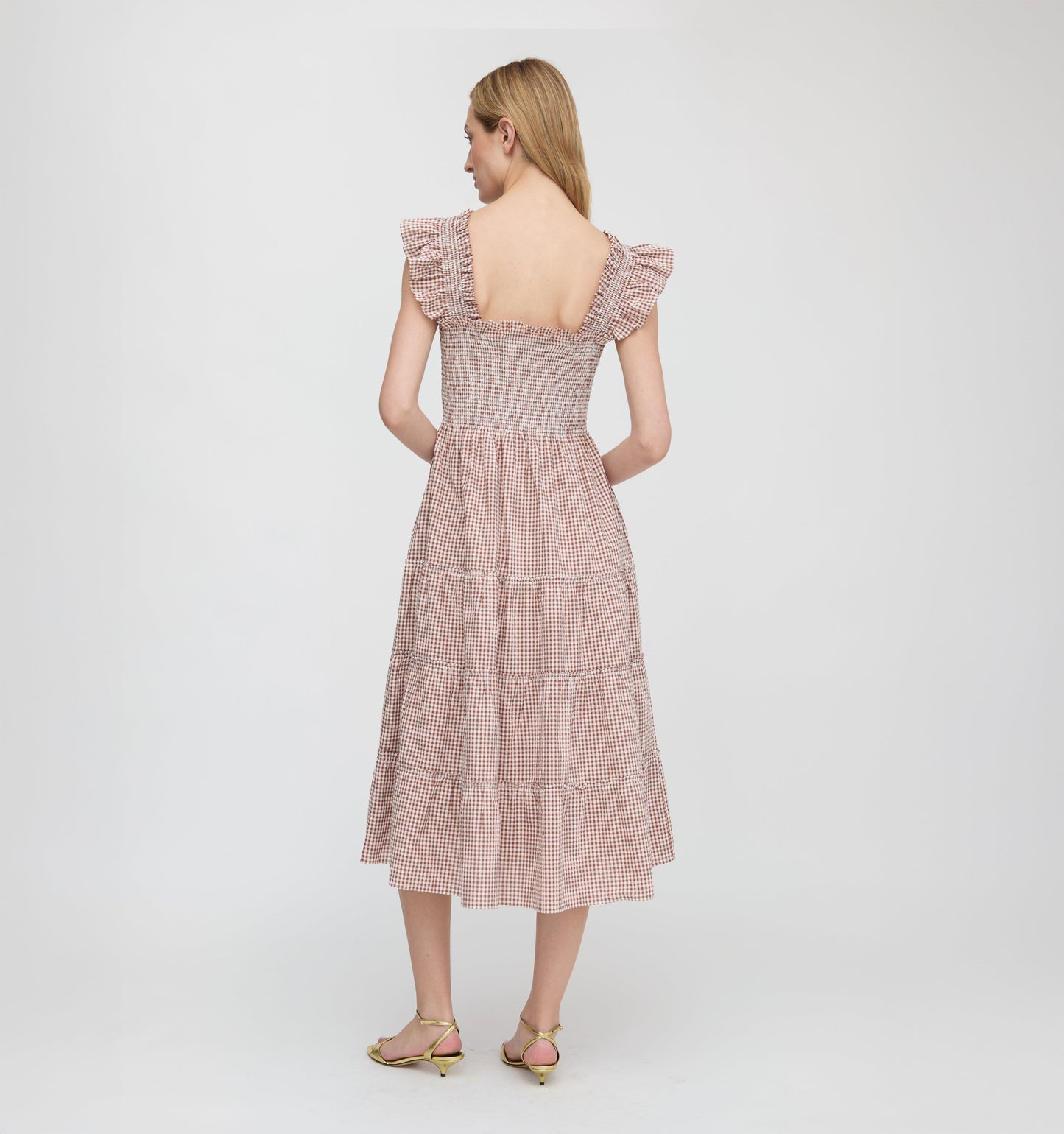 The Ellie Nap Dress - Cognac Gingham