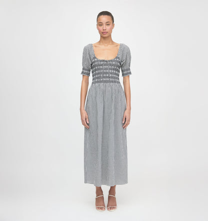 The Madeline Nap Dress - Black/Sand Gingham
