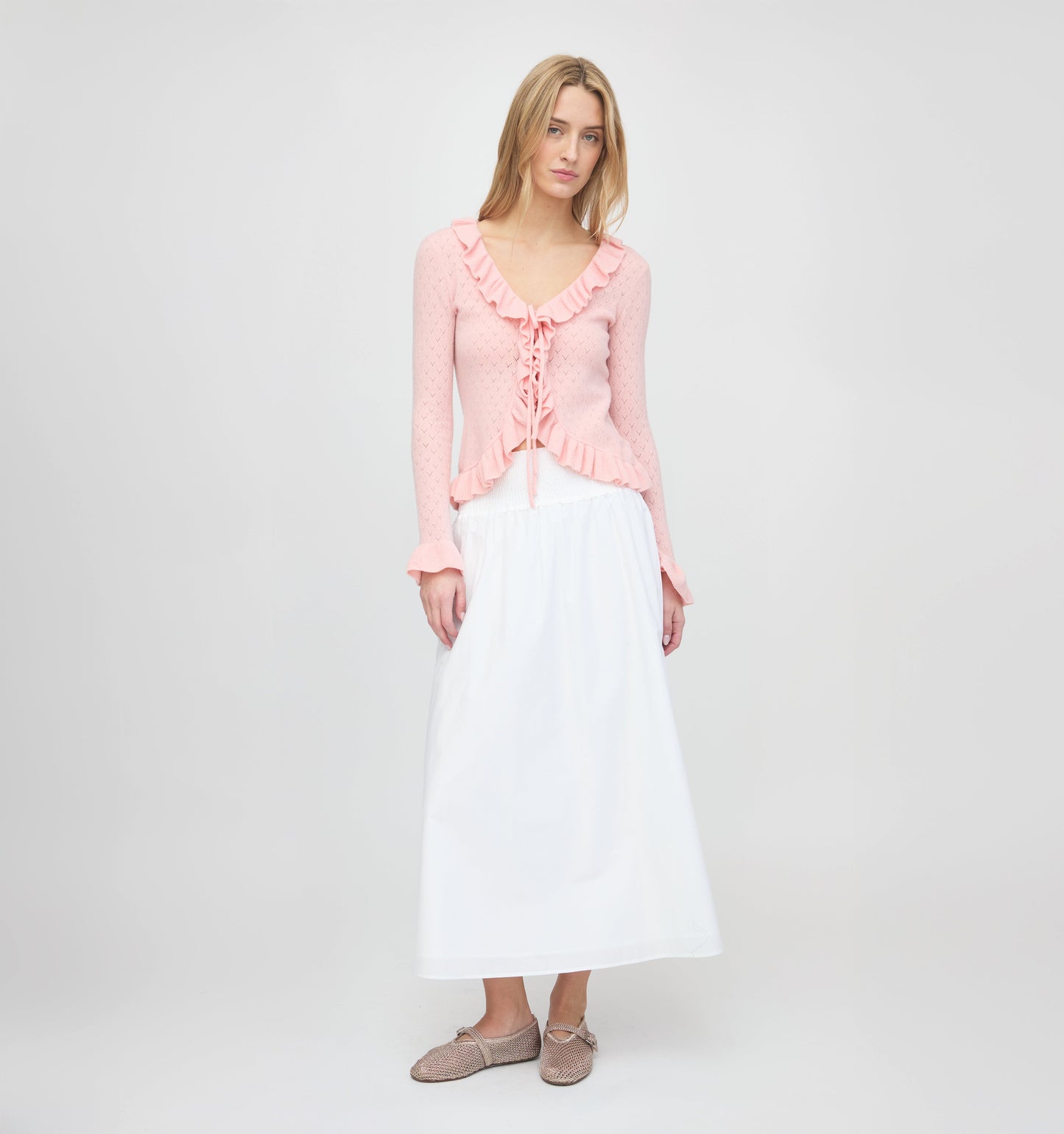 The Ray Top - Powder Pink Pointelle