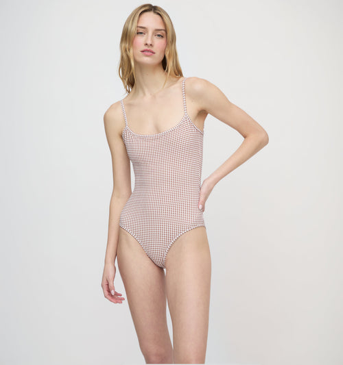The Emerson One Piece - Cognac Gingham