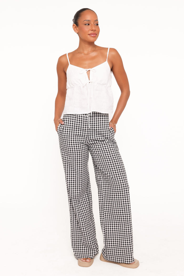 Petal and Pup USA BOTTOMS Abbott Pants - Black Gingham