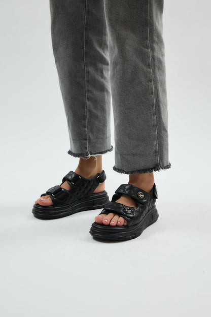 Adela Black Sandals