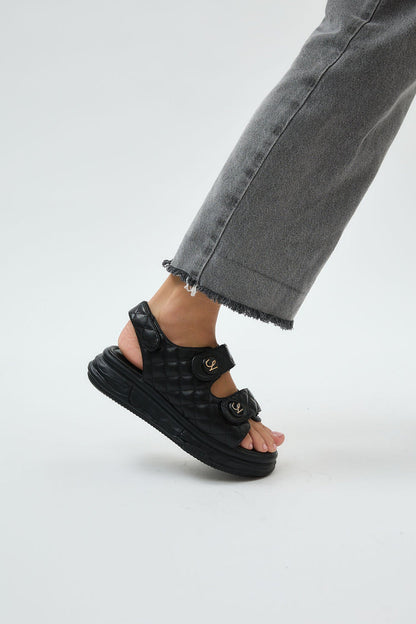 Adela Black Sandals