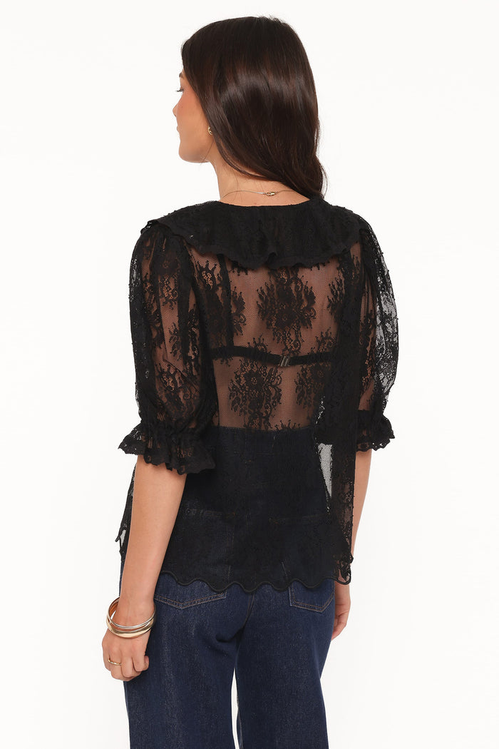 Petal and Pup USA TOPS Adhanna Lace Top - Black