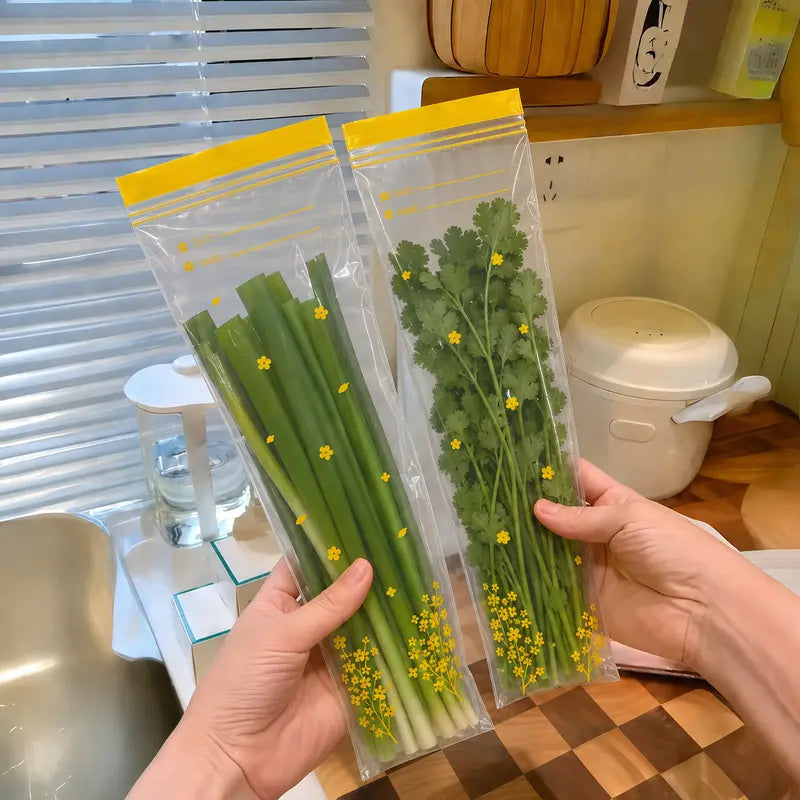 Reusable Double-Sealed Food Storage Bags – Leakproof & Heavy-Duty Refrigerator Organizer