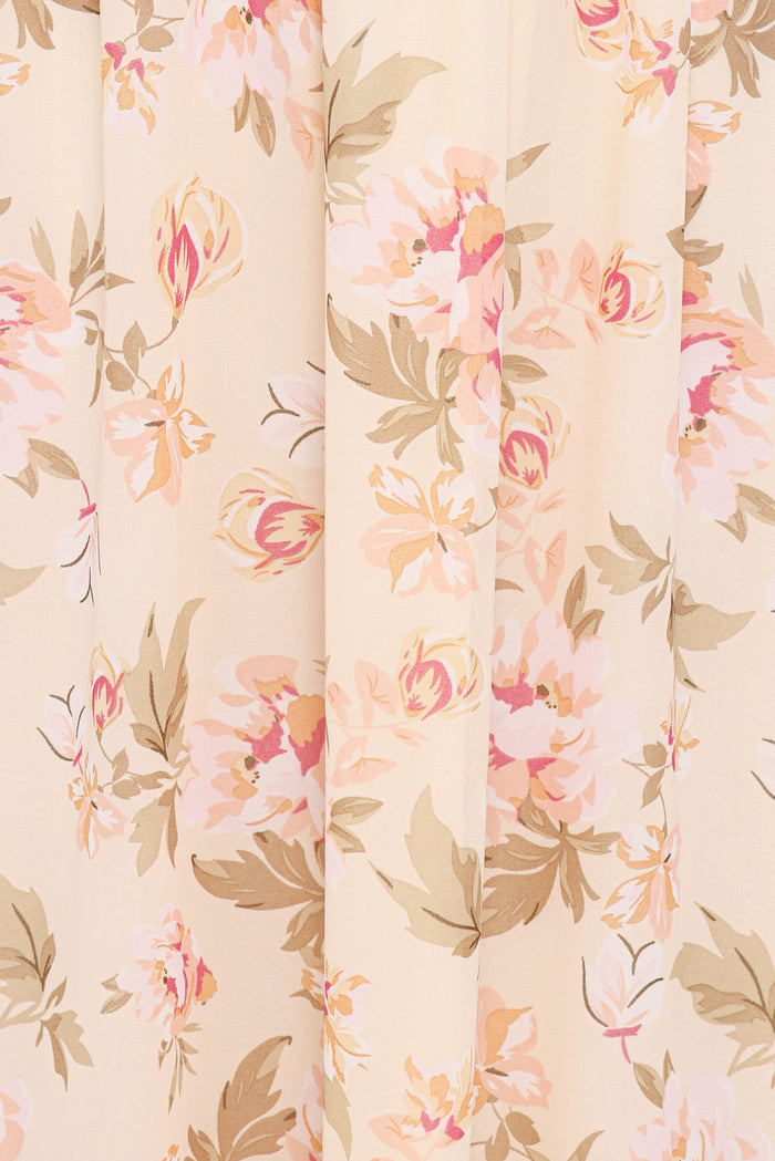Petal and Pup USA DRESSES Aine Midi Dress - Cream Floral