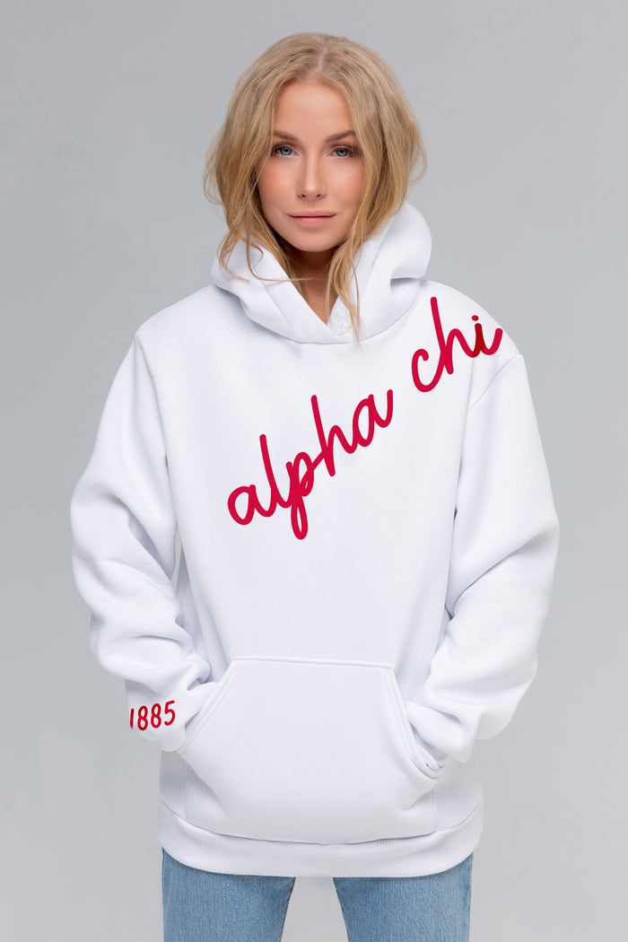 Alpha Chi Omega 1885 Avenue Pullover Hoodie