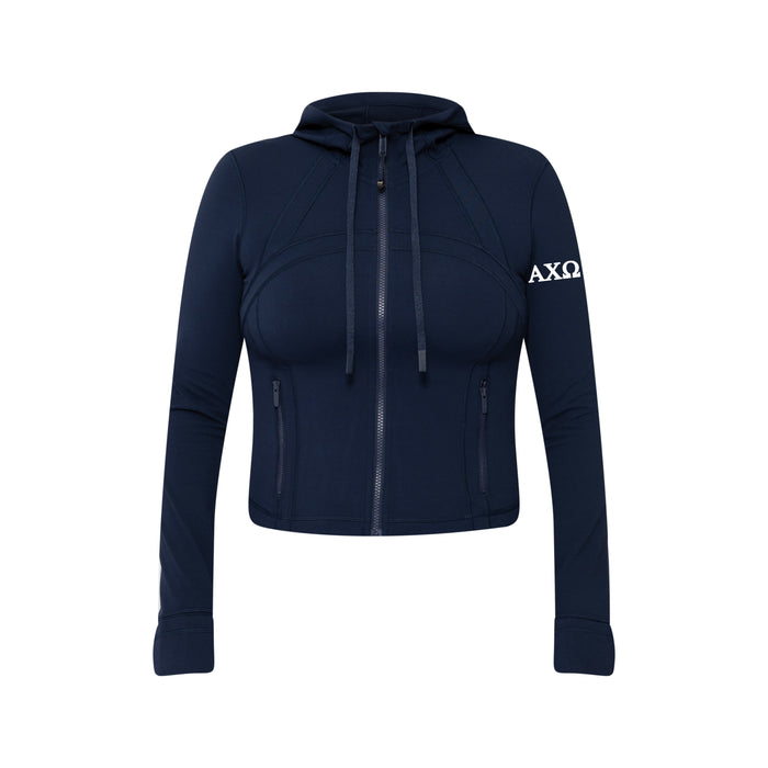 Alpha Chi Omega lululemon Define Cropped Hooded Jacket Nulu - NAVY