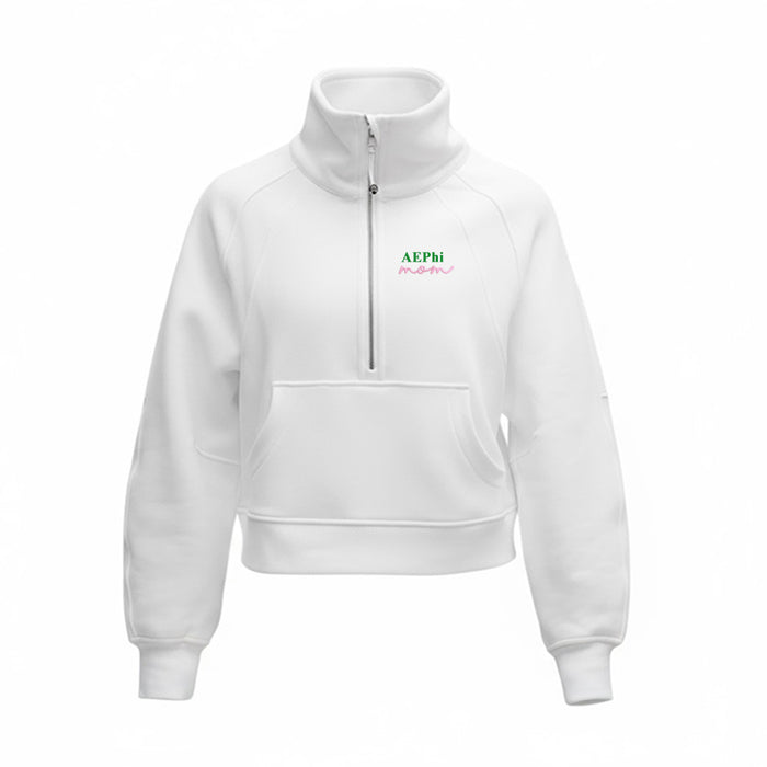 Alpha Epsilon Phi MOM lululemon Scuba Oversized Funnel-Neck Half Zip - White