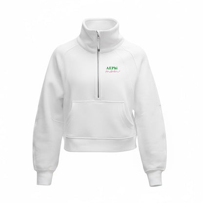 Alpha Epsilon Phi MOM lululemon Scuba Oversized Funnel-Neck Half Zip - White