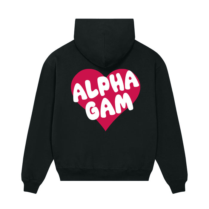 Alpha Gamma Delta Boxy Heart Pullover Hoodie