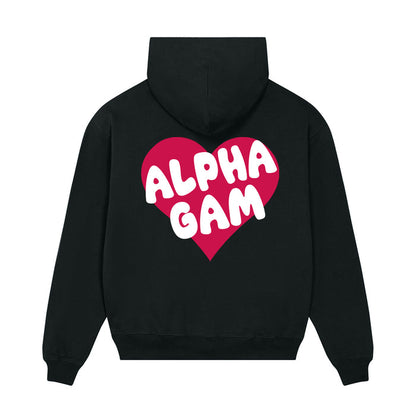 Alpha Gamma Delta Boxy Heart Pullover Hoodie