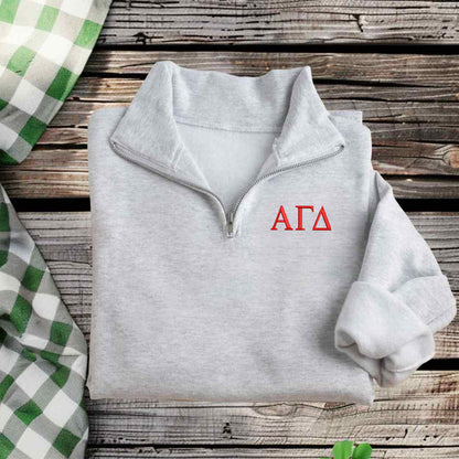 Alpha Gamma Delta Quarter Zip Pullover  - AGD