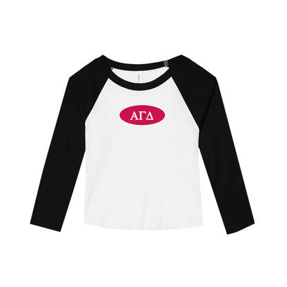 Alpha Gamma Delta Sorority Raglan Baby Tee - Cropped Shirt