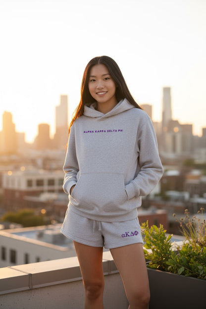 alpha Kappa Delta Phi Fave Fit Hoodie & Shorts Set - Wordmark