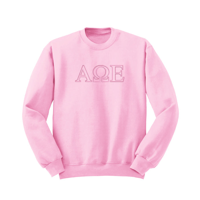 Alpha Omega Epsilon Outline Monochromatic Crewneck