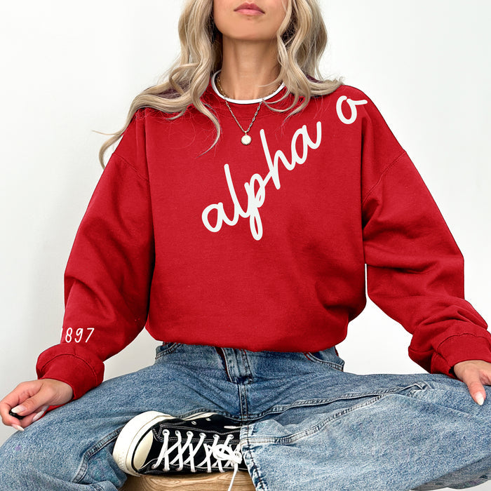 Alpha Omicron Pi 1895 Avenue Crewneck