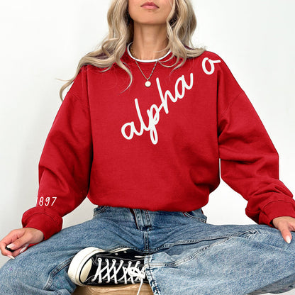 Alpha Omicron Pi 1895 Avenue Crewneck
