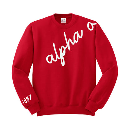 Alpha Omicron Pi 1895 Avenue Crewneck