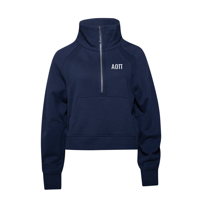Alpha Omicron Pi lululemon Scuba Oversized Funnel-Neck Half Zip - Navy - Xi Omicron Parents Club