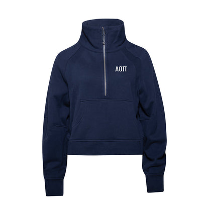 Alpha Omicron Pi lululemon Scuba Oversized Funnel-Neck Half Zip - Navy - Xi Omicron Parents Club
