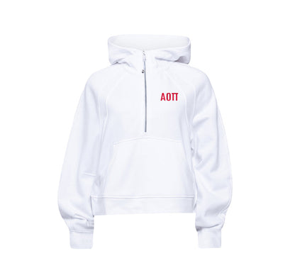 Alpha Omicron Pi lululemon Scuba Oversized Half-Zip Hoodie - White - Xi Omicron Parents Club