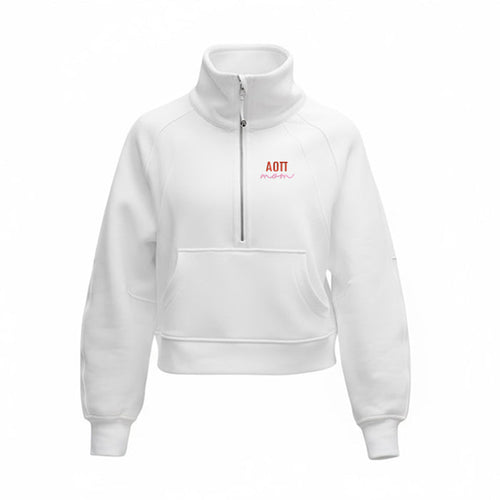 Alpha Omicron Pi MOM lululemon Scuba Oversized Funnel-Neck Half Zip - White