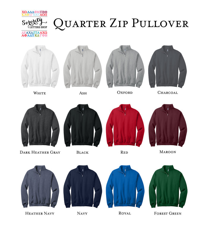 Alpha Omicron Pi Quarter Zip Pullover - Alpha O Palm Tree