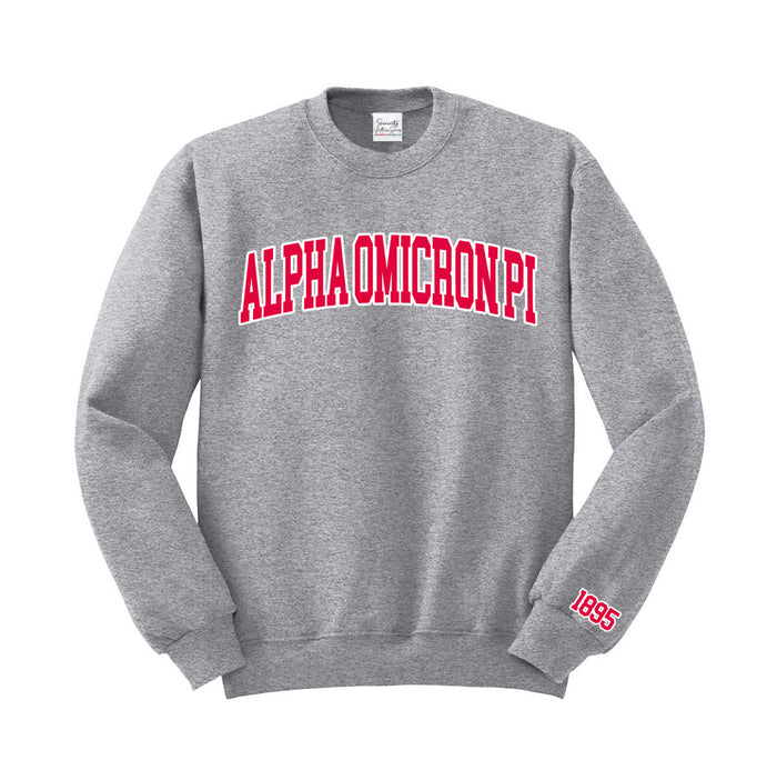 Alpha Omicron Pi Varsity Letters Crewneck