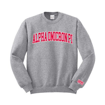 Alpha Omicron Pi Varsity Letters Crewneck