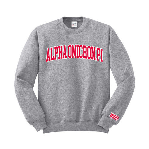 Alpha Omicron Pi Varsity Letters Crewneck