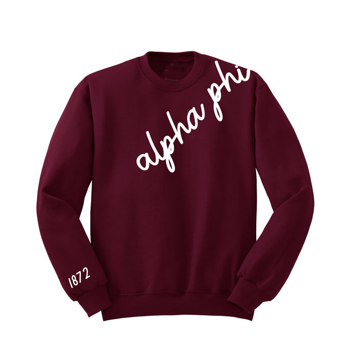 Alpha Phi 1872 Avenue Crewneck