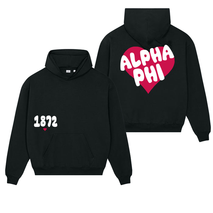 Alpha Phi Boxy Heart Pullover Hoodie