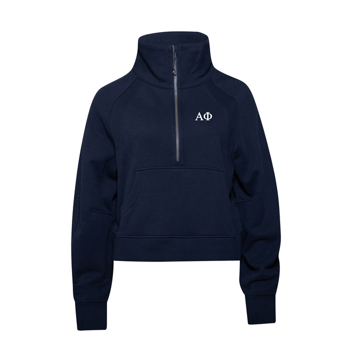 Alpha Phi lululemon Scuba Oversized Funnel-Neck Half Zip - True Navy