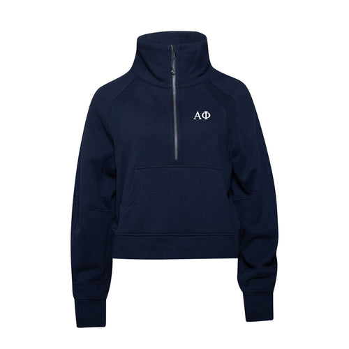Alpha Phi lululemon Scuba Oversized Funnel-Neck Half Zip - True Navy