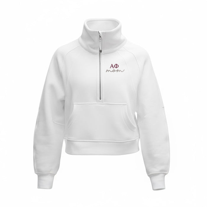 Alpha Phi MOM lululemon Scuba Oversized Funnel-Neck Half Zip - White