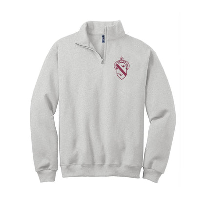 Alpha Phi Pullover Quarter Zip Sweatshirt with Crest