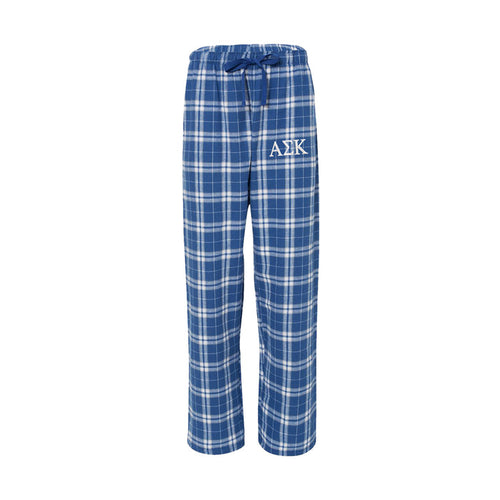 Alpha Sigma Kappa Embroidered Flannel Pants