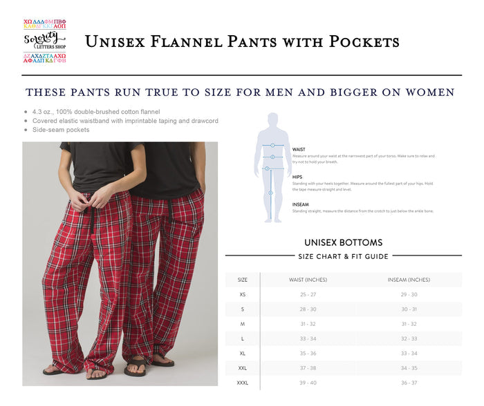 Alpha Sigma Kappa Embroidered Flannel Pants