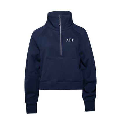 Alpha Sigma Tau lululemon Scuba Oversized Funnel-Neck Half Zip - True Navy