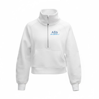 Alpha Xi Delta MOM lululemon Scuba Oversized Funnel-Neck Half Zip - White