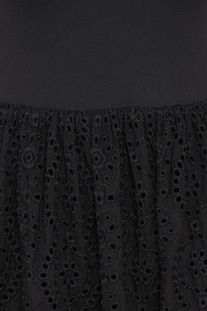 Petal and Pup USA DRESSES Alva Midi Dress - Black Broderie